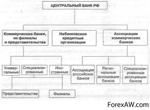 Схема двухуровневой банковской системы