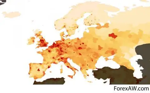 Распределение населения в Европе