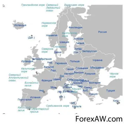 Государства Европы на карте
