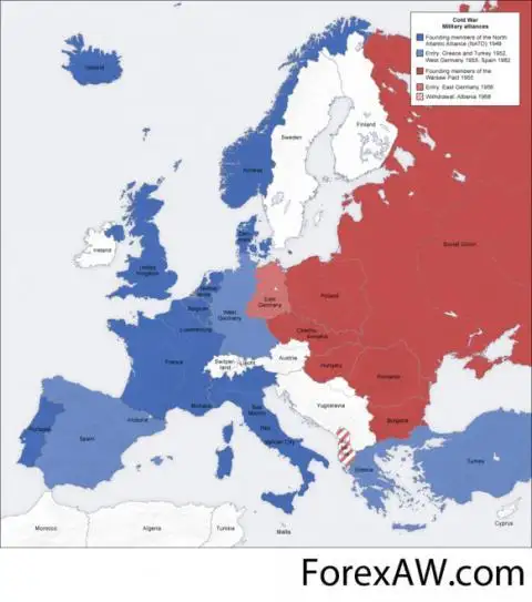 Военные блоки в Европе во время холодной войны