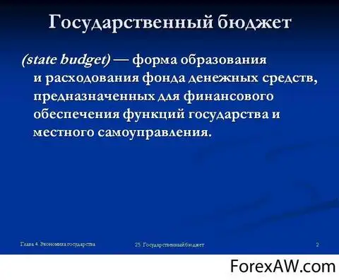 Понятие государственного бюджета
