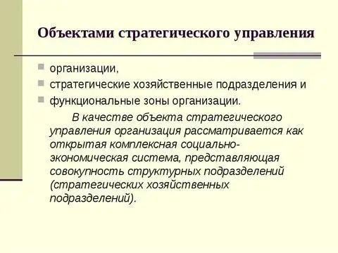 Обект стратегического управления