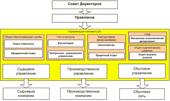 Схема холдинга пример